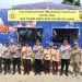 Kapolresta Jambi Kombes Pol Boy Sutan Binanga Siregar bersama Pejabat Utama Polresta Jambi dan lintas instansi berfoto di Pos Pengamanan Operasi Lilin Natal 2025 dan Tahun Baru 2026 saat meninjau kesiapan personel dan fasilitas pengamanan di wilayah Kota Jambi, Senin (22/12/2025). (Dok. Nahar)