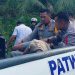 Kapolres Sarolangun AKBP Wendi Oktariasyah bersama personel kepolisian mengevakuasi korban kecelakaan lalu lintas di Desa Renkiling, Kecamatan Mandiangin, Kabupaten Sarolangun, Selasa (23/12/2025) (Dok. Humas)