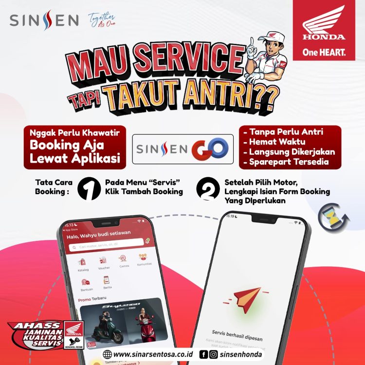FLyer aplikasi SINSEN GO solusi digital untuk memudahkan konsumen melakukan servis tanpa harus antre (Dok. Sinsen)
