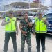 Petugas Satgas Kamseltibcarlantas Operasi Lilin 2025 Polda Jambi melakukan patroli dan pengamanan di kawasan Gerbang Tol Sebapo–Pijoan, Rabu (24/12/2025). (Dok. Nahar)