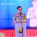 Kapolda Jambi Irjen Pol. Krisno H. Siregar menyampaikan sambutan pada kegiatan ground breaking Satuan Pelayanan Pemenuhan Gizi (SPPG) di Polsek Telanaipura, Polresta Jambi, Senin (29/12/2025). (Dok. Nahar)