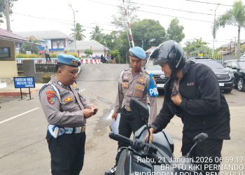 Polda Bengkulu melaksanaan Operasi Penegakan Ketertiban dan Disiplin (Ops Gaktibplin), Rabu (21/1/2026). (Dok/yola)