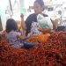 Aktivitas pedagang cabai di salah satu pasar tradisional di Kota Jambi (dok. daus)
