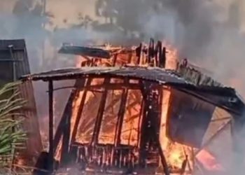 Kondisi rumah warga yang hangus terbakar akibat kebakaran di RT 006 Dusun Bhakti, Desa Bhakti Idaman, Kecamatan Mendahara, Kabupaten Tanjung Jabung Timur, Sabtu (24/1/2026). (Dok. Ginting)