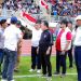 Pejabat Pemerintah Provinsi Jambi bersama perwakilan PSSI meninjau Stadion Swarna Bhumi, Kota Jambi, usai laga Gubernur Cup Jambi 2026, Minggu (25/1/2026). (Dok. Stepnanus)