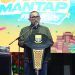 Sekretaris Daerah Provinsi Jambi, Dr. H. Sudirman, SH, MH, menyampaikan sambutan saat menutup Jambi Mantap Expo 2026 di Eks Arena MTQ Taman Mini Melayu Jambi, Minggu (11/1/2026) (Dok. Stepanus)