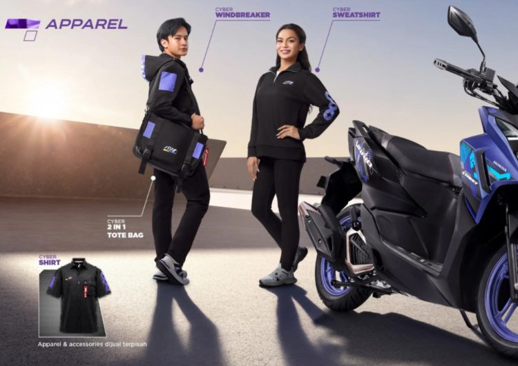 Pengendara mengenakan apparel resmi Honda Cyber Series yang dirancang untuk menunjang gaya berkendara All New Honda Vario 125 dengan tampilan sporty dan moder (Dok. Sinsen)