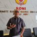 Ketua Umum KONI Provinsi Jambi, AKBP Mat Sanusi, menyampaikan rencana penerapan sport science dalam seleksi atlet PON Bela Diri 2026 di Jambi, Senin (19/1/2026). (Dok. Stepanus)