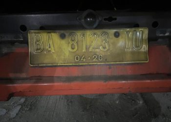 Nopol kendaraan truk Mitsubishi Colt Diesel yang mengangkut 12,3 ton BBM ilegal , Rabu (21/1/2026). (Dok. Nahar)