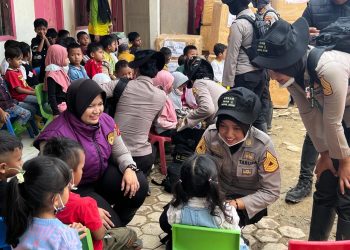 Trauma healing dilaksanakan di TK Kemala Bhayangkari 12 Aceh Tamiang, Sabtu (24/1/2026). (Dok/yola)
