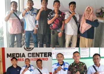 PPWI Kabupaten Mukomuko melakukan kunjungan dan pelaporan keberadaan organisasi ke tujuh instansi pemerintah dan aparat penegak hukum di wilayah Kabupaten Mukomuko, Jumat (13/2/2026). (Dok/Dd)