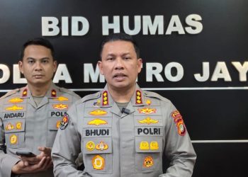 Kabid Humas Polda Metro Jaya, Kombes Pol Budi Hermanto, menyampaikan kepada awak media di lokasi, Jumat (27/2/2026). (Dok/yola)