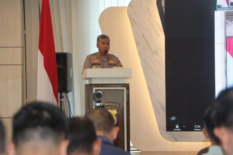 Kapolda Bengkulu Irjen Pol. Mardiyono, buka kegiatan Rapim Polri Tingkat Polda Bengkulu Tahun 2026, Kamis (19/2/2026). (Dok/yola)