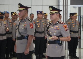 Kapolda Bengkulu Lantik Irwasda, Kapolresta Bengkulu, dan Penyerahan Jabatan Dirsamapta, bertempat di Aula Rupatama Awaloedin Djamin Polda Bengkulu, Rabu (4/2/2026). (Dok/yola)