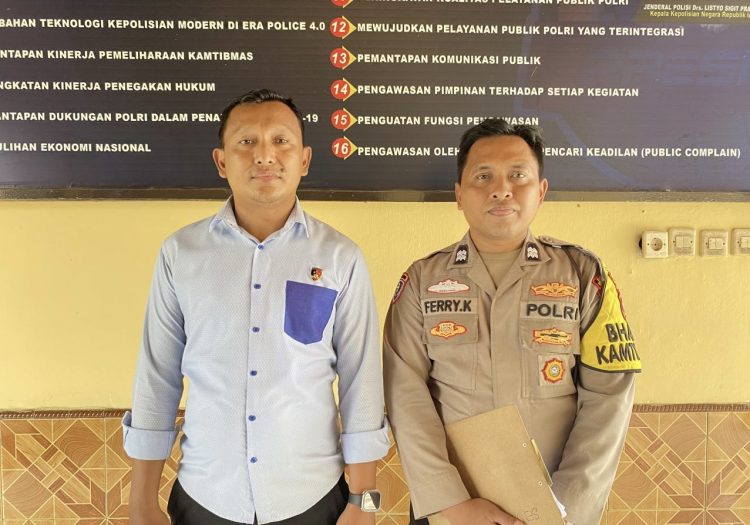 IPDA Supriyadi yang didampingi Bhabinkamtibmas Kandang Limun, Aiptu Ferry Kurniawan, dalam keterangannya, Selasa (24/2/2026). (Dok/yola)