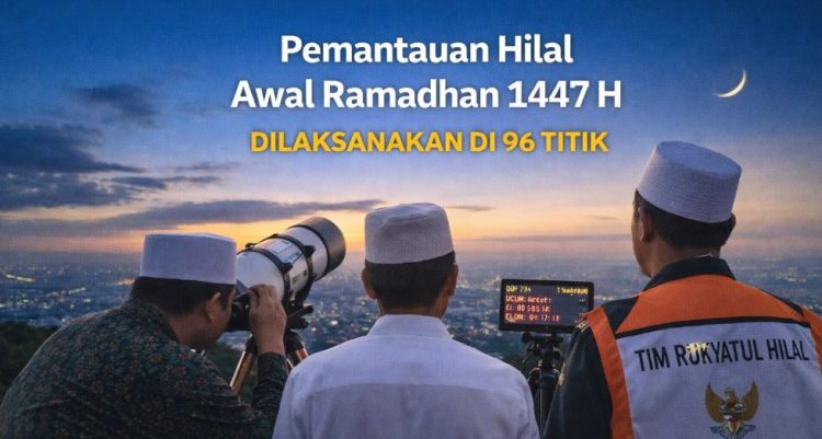 Ilustrasi pemantauan hilal awal Ramadhan 1447 Hijriah di salah satu titik pengamatan di Indonesia, Selasa (17/2/2026). (Dok. Cici)