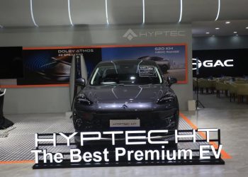 Model Hyptec HT dipamerkan di stan GAC Indonesia pada Indonesia International Motor Show (IIMS) 2026 di Jakarta, yang berhasil meraih penghargaan Best EV Long Range. (Dok. Humas GAC Indonesia)