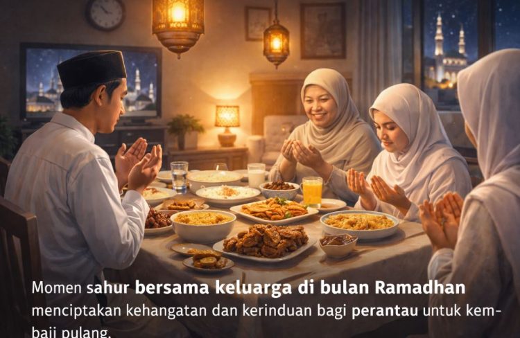 Ilustrasi Sahur bersama keluarga di Bulan Ramadan (Dok.Cici)