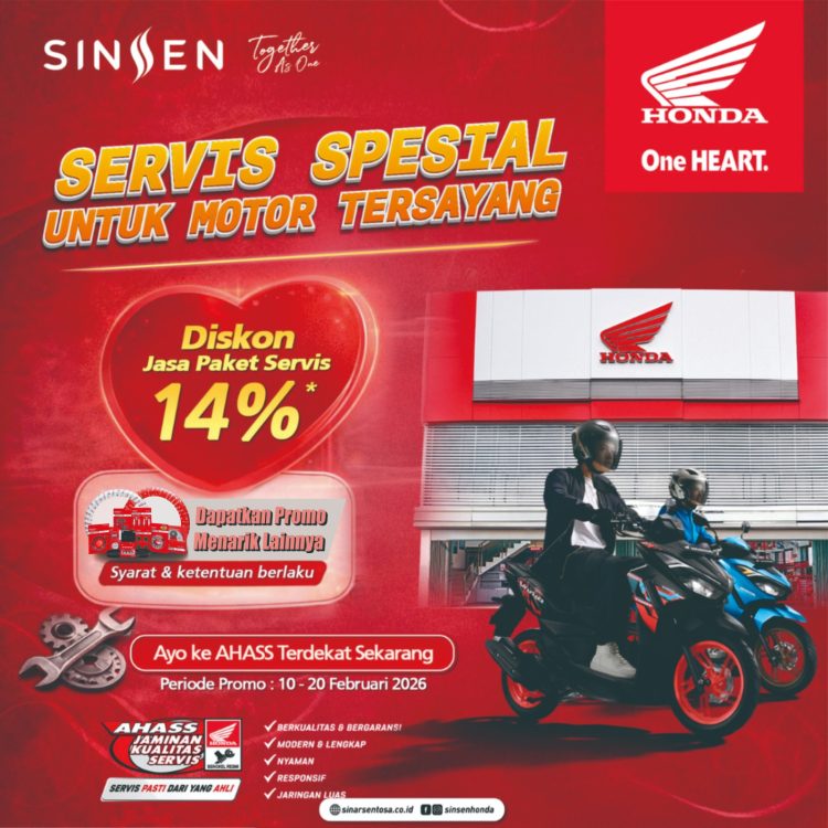 Promo Valentine Deals AHASS Honda Jambi dengan diskon servis 14% (Dok.sinsen)