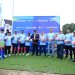 Irwasda Polda Jambi Kombes Pol. Jannus P. Siregar bersama Sekda Provinsi Jambi, unsur Forkopimda, dan peserta saat menghadiri kegiatan Semarak Kick Off World Cup 2026 yang digelar TVRI Jambi di Halaman Kantor Gubernur Jambi, Minggu (1/2/2026). (Dok. Nahar)