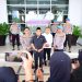 Komisi I DPRD Kota Jambi bersama jajaran Polda Jambi memberikan keterangan pers terkait perkembangan penanganan kasus asusila di Mapolda Jambi, Senin (2/2/2026). (Dok. Nahar)
