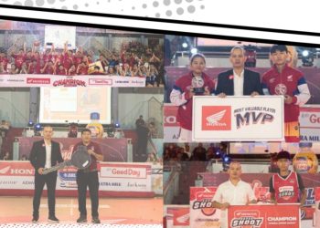 Suasana penyerahan penghargaan pada ajang Honda DBL. Kompetisi basket antarpelajar Honda DBL 2026 Jambi dijadwalkan berlangsung pada 6–13 Februari 2026 di GOR Kota Baru, Kota Jambi. (Dok. Sinsen)