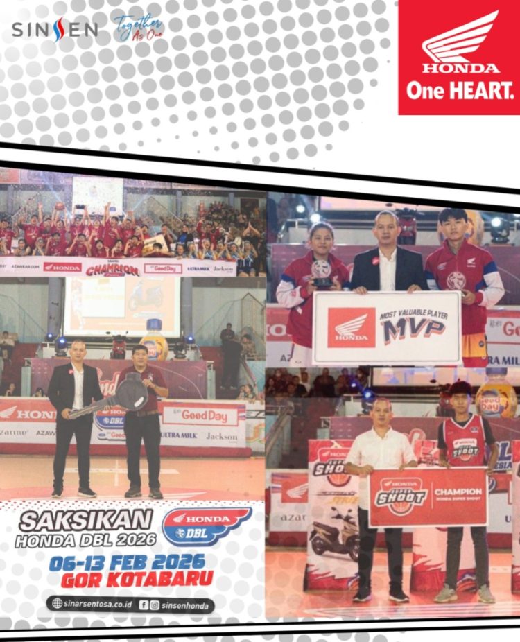 Suasana penyerahan penghargaan pada ajang Honda DBL. Kompetisi basket antarpelajar Honda DBL 2026 Jambi dijadwalkan berlangsung pada 6–13 Februari 2026 di GOR Kota Baru, Kota Jambi. (Dok. Sinsen)