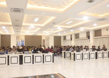 Puluhan personel dari berbagai satuan kerja mengikuti kegiatan E-Learning Kehumasan yang digelar Bidhumas Polda Jambi di Aula Lantai III Gedung Siginjai, Jumat (13/2/2026). (Dok. Humas)