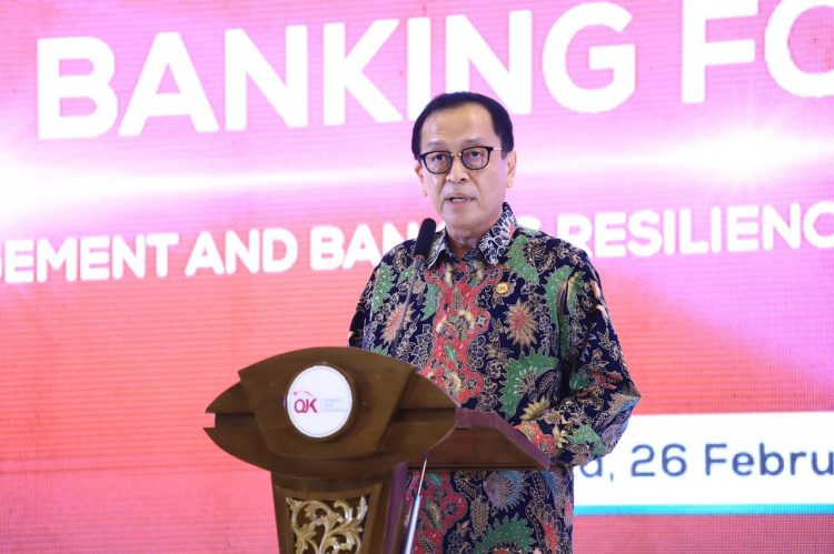 Pejabat Sementara Ketua Dewan Komisioner OJK Friderica Widyasari Dewi menyampaikan sambutan pada The 2nd Indonesia Climate Banking Forum di Jakarta, (Dok. Humas OJK Jambi)