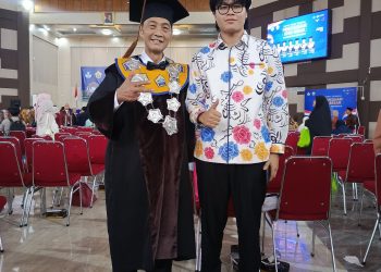 Muhammad Bintang Pradana menghadiri prosesi pengukuhan Prof. Dr. Sugeng Suharto sebagai guru besar, Selasa (10/2/2026). (Dok/yola)
