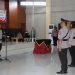 AKP Ayu Semar Sari Kuraisin, S.Tr.K., S.I.K., M.H dilantik sebagai Kapolsek Ratu Agung dalam upacara sertijab yang digelar di Gedung Endha Dharmalaksamana Mapolresta Bengkulu, Rabu (18/2/2026). (Dok/yola)