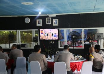 Irwasda Polda Bengkulu Ikuti Zoom Peresmian dan Groundbreaking SPPG Polri serta Gudang Ketahanan Pangan oleh Presiden RI, Jumat (13/2/2026). (Dok/yola)