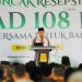 Kapolri Jenderal Listyo Sigit Prabowo memberikan sambutan pada acara puncak peringatan ulang tahun Persatuan Ummat Islam di Majalengka, Senin (23/2/2026). (Dok/yola)