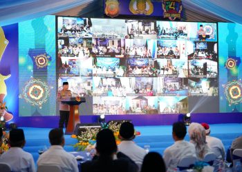 Kapolri memberika sambutan dalam acara silaturahmi Ramadhan di Polda Jawa Barat, Rabu (4/3/2026). (Foto:yola)