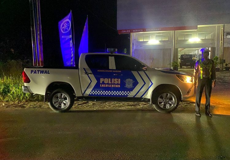 Patroli Blue Light Satlantas Polres Seluma menyisir kawasan Kelurahan Sembayat, Senin (23/3/2026) malam, (Dok. Dadang)