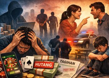 Ilustrasi dampak judi online yang memicu tekanan mental, kerugian finansial, konflik keluarga, hingga masalah sosial di masyarakat. (Dok. AI)