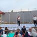 Petugas Lapas Kelas IIB Muara Bungo menyampaikan sambutan saat kegiatan buka puasa bersama Warga Binaan Pemasyarakatan (WBP) dan keluarga di aula Lapas (Dok. Humas)