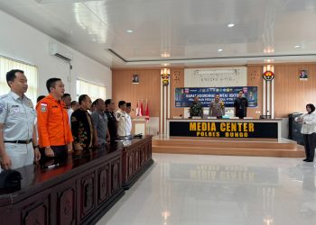 Suasana Rapat Koordinasi Lintas Sektoral persiapan Operasi Pengamanan Idul Fitri 1447 H di Aula Polres Bungo, Rabu (4/3/2026) (Dok. Humas JR Jambi)