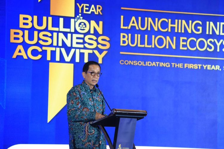 Kepala Eksekutif Pengawas Perbankan OJK Dian Ediana Rae Hartarto menyampaikan sambutan saat peluncuran Roadmap Pengembangan dan Penguatan Kegiatan Usaha dan Ekosistem Bulion 2026–2031 di Jakarta, Jumat. (Dok, Humas OJK Jambi)