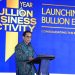 Kepala Eksekutif Pengawas Perbankan OJK Dian Ediana Rae Hartarto menyampaikan sambutan saat peluncuran Roadmap Pengembangan dan Penguatan Kegiatan Usaha dan Ekosistem Bulion 2026–2031 di Jakarta, Jumat. (Dok, Humas OJK Jambi)