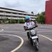Seorang peserta mengikuti latihan praktik berkendara di lintasan Sinar Sentosa Safety Riding Center, Kota Jambi. (Dok. Sinsen)