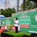 Wakil Gubernur Jambi Abdullah Sani menyampaikan sambutan saat membuka Bazaar Gerakan Pangan Murah (GPM) 2026 di halaman Kantor TVRI Jambi, Rabu (11/3/2026). (Dok. Erit)