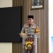 Kapolda Jambi Irjen Pol Krisno H. Siregar memberikan sambutan saat kegiatan buka puasa bersama insan pers di Aula Gedung Siginjai Mapolda Jambi, Kamis (12/3/2026). Z(Dok. Nahar)