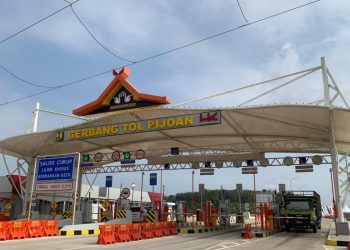 Gerbang Tol Pijoan di ruas Jalan Tol Trans Sumatera. (Dok. Humas HK)