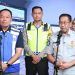 Direktur Utama Jasa Raharja Muhammad Awaluddin bersama sejumlah pejabat memberikan keterangan kepada media saat peninjauan arus balik Idulfitri 2026 di Jasa Marga Toll Road Command Center KM 29, Bekasi, Rabu (25/3/2026). (Dok. Humas JR)