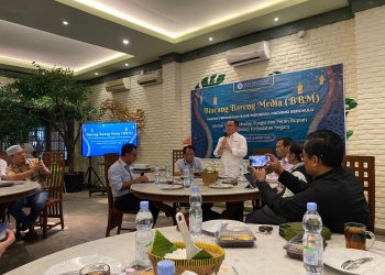 Bank BI Provinsi Bengkulu mengadakan acara bincang media dan buka puasa bersama wartawan ekonomi di RM Kampoeng Pesisir, kawasan Pantai Panjang, Senin (9/3/2026). (Foto:Yl)