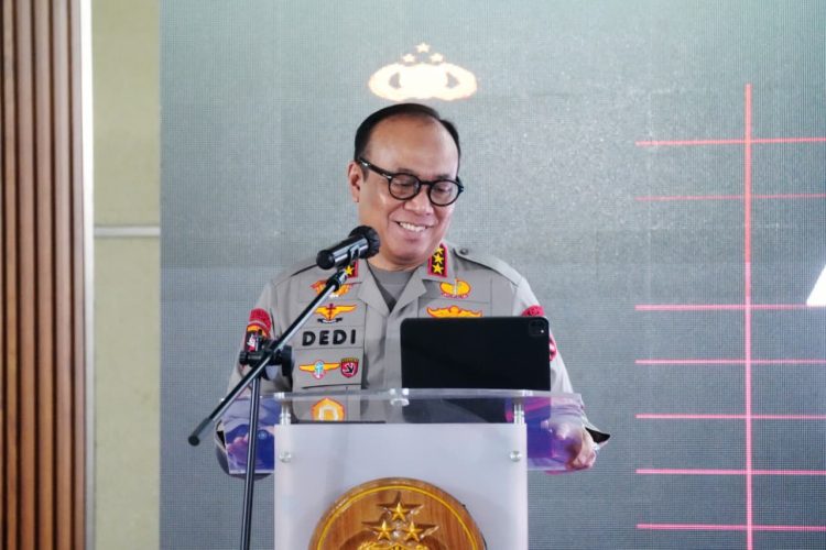 Wakapolri, Dedi Prasetyo, dalam Rakernis Humas Polri 2026, Selasa (14/4/2026). (Foto:Yola)