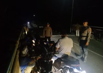 Patroli perintis presisi, polisi menyisir titik rawan di wilayah Kecamatan Seluma Timur, Selasa (31/3/2026). (Foto:Yl)
