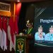 Ketua IDI Wilayah Jambi dr. H. Zuhdi Darma, MH menyampaikan sambutan usai pelantikan pengurus IDI masa bakti 2025–2028 di Aula Rumah Dinas Gubernur Jambi, Sabtu (18/4/2026). (Dok. Erit)