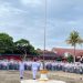 Ratusan siswa SMAN 4 Kota Jambi mengikuti upacara bendera sekaligus kegiatan Police Go To School yang digelar Ditlantas Polda Jambi, Senin (6/4/2026) (Dok. Nahar)